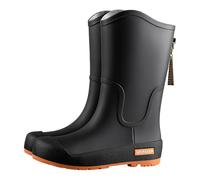 Stivali di gomma da donna impermeabili stivali da pioggia in gomma colorati Chelsea nero da donna scarpe da pioggia nero a piedi nudi stivali da pioggia semi-alti impermeabili, Nero , 35 EU