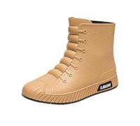 Stivali di gomma da donna impermeabili stivali di gomma da donna impermeabili ampie Chelsea nero scarpe da pioggia leggere nere a piedi nudi colorati antiscivolo semi-alti per esterni, giallo., 40 EU