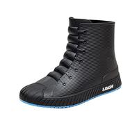 Stivali di gomma da donna impermeabili stivali di gomma da donna impermeabili ampie Chelsea nero scarpe da pioggia leggere nere a piedi nudi colorati antiscivolo semi-alti per esterni, Blu, 42 EU