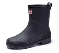Stivali di gomma da donna, leggeri, impermeabili, antiscivolo, in gomma, alla moda, da giardino, da pioggia, vintage, da neve, Nero , 41 EU