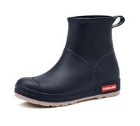 Stivali di gomma da donna leggeri stivali da pioggia impermeabili antiscivolo in gomma alla moda scarpe da giardino casual stivali da pioggia stivaletti vintage da neve, Nero , 41 EU