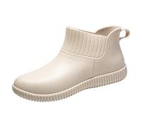 Stivali di Gomma da Donna Moda Antivento Pioggia Alla Caviglia Leggere Antiscivolo Con Tacco Basso Chelsea Impermeabili per Esterno e Giardino