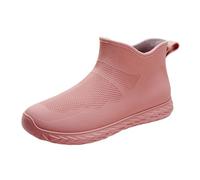 Stivali di gomma da donna, stivali da pioggia da donna, stivali di gomma, stivali da giardino con coulisse regolabile, antiscivolo, morbidi, scarpe da pioggia da donna a piedi nudi, colore nero