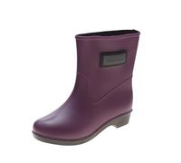 Stivali di gomma da donna, stivali da pioggia in gomma, piedini larghi, elastici da giardino, stivaletti corti, scarpe da pioggia, comode e robuste ed elastiche, Lilla, 35 EU