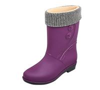 Stivali di Gomma da Donna Tronchetti Altezza Stivaletti Scarpe Pioggia In Impermeabili Corti per Esterni Giardinaggio Chelsea Leggeri Giardiniere