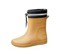 Stivali di gomma da uomo, a mezza altezza, da pioggia, da donna, foderati, con coulisse, stivali invernali, caldi, caldi, scarpe da acqua leggere, per attività all'aria aperta, in gomma, marrone, 40