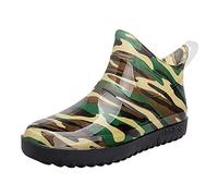 Stivali di gomma da uomo a mezza altezza, di base, impermeabili, traspiranti, antiscivolo, alla moda, in PVC, per attività all'aperto, con gambo corto, comodi stivali da pioggia, verde, 44 EU