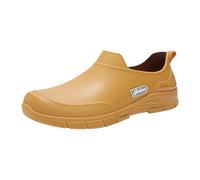 Stivali di gomma da uomo, antiscivolo, traspiranti, galosce, per esterni, impermeabili, per pioggia, fango e tutte le stagioni, pratiche, scarpe corte da giardino, giallo., 41 EU