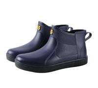 Stivali di gomma da uomo, corti, da pioggia, da uomo, comodi, in gomma, antiscivolo, impermeabili, da giardino, bassi, tinta unita, scarpe leggere, Blu, 42 EU