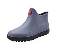 Stivali di gomma da uomo, corti, da pioggia, da uomo, impermeabili, alla caviglia, antiscivolo, da giardino, comodi stivali, unisex, grigio., 44 EU