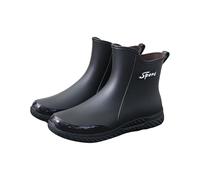Stivali di gomma da uomo, corti, da pioggia, impermeabili, antiscivolo, comodi da giardino, in gomma leggera, casual, per attività all'aria aperta, Nero , 40 EU