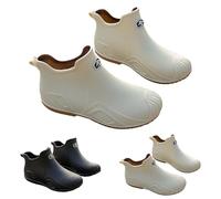 Stivali di gomma da uomo, da donna, corti, traspiranti, impermeabili, in gomma, antiscivolo, stile vintage, a mezza altezza, beige., 41 EU
