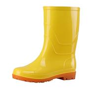 Stivali di gomma da uomo e donna, a mezza altezza, impermeabili, per esterni, larghi, elastici, da giardino, stivali di sicurezza, da giardino, giallo., 41 EU
