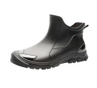 Stivali di gomma da uomo, extra larghi, impermeabili, per attività all'aria aperta, antiscivolo, extra large, traspiranti, da giardino, estivi, galosce, stivali da pioggia, agricoltura, pesca, Nero