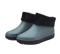Stivali di gomma da uomo foderati caldi Chelsea stivali in gomma tinta unita larghi stivali di gomma completamente impermeabili Welly Slip On Suola Welly Grip Stivali da giardino Facile da pulire
