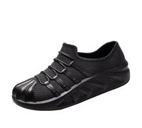 Stivali di gomma da uomo, leggeri, slip-on, corti, impermeabili, da lavoro, da pioggia, da pioggia, di sicurezza, a piedi nudi, per lavare l'acqua, da montagna, Nero, 42 EU