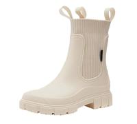 Stivali di Gomma Donna leggeri foderati,Comodi Chelsea Wellington Rain Stivali, Antiscivolo Stivaletti per giardino ed escursionismo Elastico Outdoor Ankle Boot