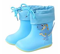 Stivali di gomma foderati per bambini, stivali di gomma per bambini con coulisse, stivali da pioggia semi-alti per ragazzi foderati, stivali in gomma leggera ragazza, scarpe da pioggia a piedi nudi 22