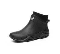 Stivali di Gomma Leggeri da Donna Pioggia Comodi Alla Caviglia, Impermeabili Stivaletti Slip On con Robusta Suola Antiscivolo Wellies Ankle Boots per Esterni, Giardino e Cortile