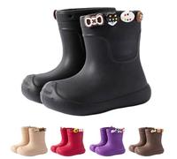 Stivali di gomma per bambini, graziosi, antiscivolo, in tinta unita, con superficie impermeabile, per ragazze e ragazzi, unisex, resistenti, senza lacci, alla caviglia, leggeri, per giornate di