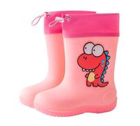 Stivali di gomma per bambini per ragazzi e ragazze, unisex, con suola antiscivolo, impermeabili, con profilo stabile, tenuta ottimale, per il tempo libero, per la scuola regolabile, Colore: rosa