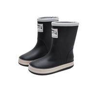Stivali di gomma per bambini per ragazzi e ragazze, unisex, con tomaia idrorepellente, suola antiscivolo, tenuta ottimale, stabile, asili e outdoor, Nero , 27 EU