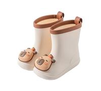 Stivali di gomma per bambini per ragazzi ragazze unisex con fondo resistente agli urti, stivali da pioggia impermeabili con profilo stabile, tenuta ottimale e traspirante, beige., 22 EU