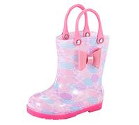Stivali di Gomma per Bambini - Stivali di Gomma Molto Comodi in PVC Leggera per Bambini e Bambine Belli robusti Impermeabili con Maniglia per indossarli Facilmente Antiscivolo