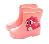Stivali di gomma unisex per bambini, impermeabili, protezione per gli elementi piovosi, con base antiscivolo, per la sicurezza su neve e bagnato, rosa, 27 EU