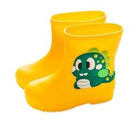 Stivali di gomma unisex per bambini, impermeabili, protezione per gli elementi piovosi, con base antiscivolo, per la sicurezza su neve e bagnato, Giallo, 26 EU