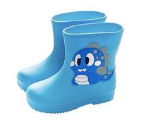 Stivali di gomma unisex per bambini, impermeabili, protezione per gli elementi piovosi, con base antiscivolo, per la sicurezza su neve e bagnato, Blu, 26 EU