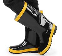 Stivali di Sicurezza, Stivali di Gomma di Salvataggio Antincendio Calzature Protettive Scarpe Antinfortunistiche in Gomma Antiscivolo Resistenti Alle Alte Temperature per Vigili del Fuoco(44-44)