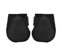 Stivali di supporto per cavallo Stivali protettivi per la gamba posteriore con guscio in neoprene PU per corse di cavalli Sport ad alta velocità Salto Corsa Durevole 1 paio (zampe posteriori nere