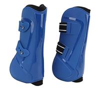 Stivali di supporto per le zampe anteriori del cavallo, stivali di protezione dei tendini per il salto, parapiedi in PU e neoprene per le zampe anteriori del cavallo con (zampe anteriori blu L)