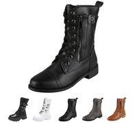 Stivali Donna con Suola Antiscivolo Comodi Stivaletti Gotici Corti con Lacci Stivale Biker Autunno Invernali Scarpe Fashion Stivali Estivi Donna Traforati Morbidi