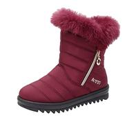Stivali Donna Invernali Pelliccia Termici Stivali Imbottiti Sintetica Pelliccia Scarponi Corti Caloroso Caldo Moda Piatto Suola Antiscivolo Boots Termici Donna Allineato Inverno All'aperto Trekking
