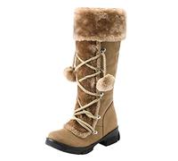 Stivali Donna Invernali Stivale In Cotone Fodera Termico A Metà Polpaccio Caldo Scarpe Con Suola Spessa Stringate Boots Con Cerniera Laterale Peluche Corto Artificiale Stivali Vintage Eleganti