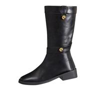 Stivali Donna Invernali,Stivali Moto Donna,Moda Stivaletti Invernali con Tacco Stivali Tacco Alto Texani Scarpe Stivaletti Texani Vera Pelle Eleganti Stivaletto