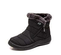 Stivali Donna Neve Stivaletti Impermeabili alla Caviglia Invernali Calzature Calde Vintage Chelsea Stivaletti (39 EU,1- Nero)