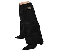 Stivali Donna Pelle Piatta Morbido Camoscio Autunno Inverno Caldi Classico