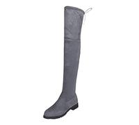 Stivali Donna Scarpe da Donna Stivali Stivaletti Biker Stivali Donna Inverno Stringate Appartamenti Zeppe Scarpe Tenere al Caldo Piegare sopra Il Ginocchio Neve (39,Grigio)