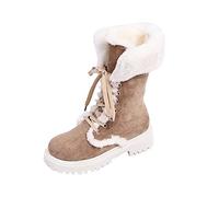 Stivali Donna Scarpe Invernale Foderato In Pelliccia Con Durevole Impermeabile Caldo a Metà Polpaccio Piatto Stivali Casual Escursionismo Scarponi Sintetica Da Neve Moda Materiale Esterno Quotidiano