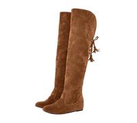 Stivali Donna Sopra Il Ginocchio Pelliccia Sintetica Fodera Stivali Alti Camoscio Calda Scarpe Invernali Boots Lunghi Elastico Comodi Con Con Tacco Basso Monocolore Stivale Dietro Lacci Outdoor