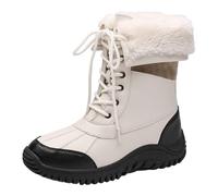 Stivali Donna Stivali Invernale Allineato In Pelliccia Impermeabile Antiscivolo Caldo a Metà Polpaccio Piatto Scarponi Comode Da Camminata Scarpe Sintetica Snow Casual Materiale Esterno Per Viaggi