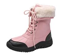 Stivali Donna Stivali Invernale Allineato In Pelliccia Impermeabile Antiscivolo Caldo a Metà Polpaccio Piatto Scarponi Comode Da Camminata Scarpe Sintetica Snow Casual Materiale Esterno Per Viaggi