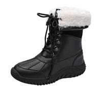 Stivali Donna Stivali Invernale Allineato In Pelliccia Impermeabile Antiscivolo Caldo a Metà Polpaccio Piatto Scarponi Comode Da Camminata Scarpe Sintetica Snow Casual Materiale Esterno Per Viaggi