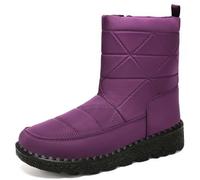 Stivali Donna Texani Ultra Mini Alti al Ginocchio da Quadrato Toe Platform Stivaletti con Plateau Scarpe Basse Invernali Foderate in Peluche