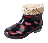 stivali donna wellington scarpe giardino per donne alla caviglia impermeabili gomma lavoro con tacco basso antiscivolo pioggia all'aperto
