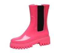 Stivali Gomma Leggeri Donna Tronchetti Altezza Stivaletti alla Caviglia Impermeabili Giardino Lavoro con Tacco Basso Antiscivolo Wellies Ankle Boots per Esterni Cortile