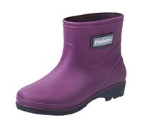 Stivali impermeabili alla caviglia da donna, stivali da pioggia da donna, ideali per le commissioni di pioggia, passeggiate casual in città e corse di mercato del fine settimana, design elegante opaco